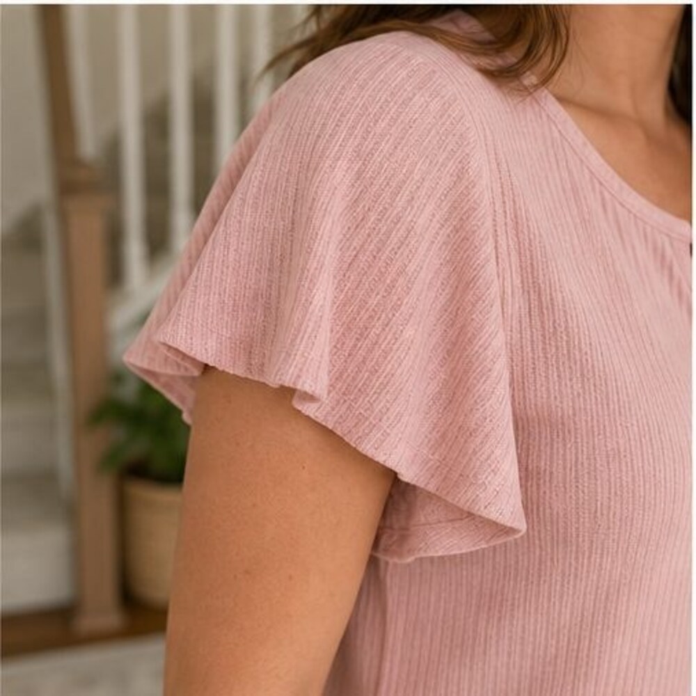 Blush Ruffle Blouse - Picture 5 of 6